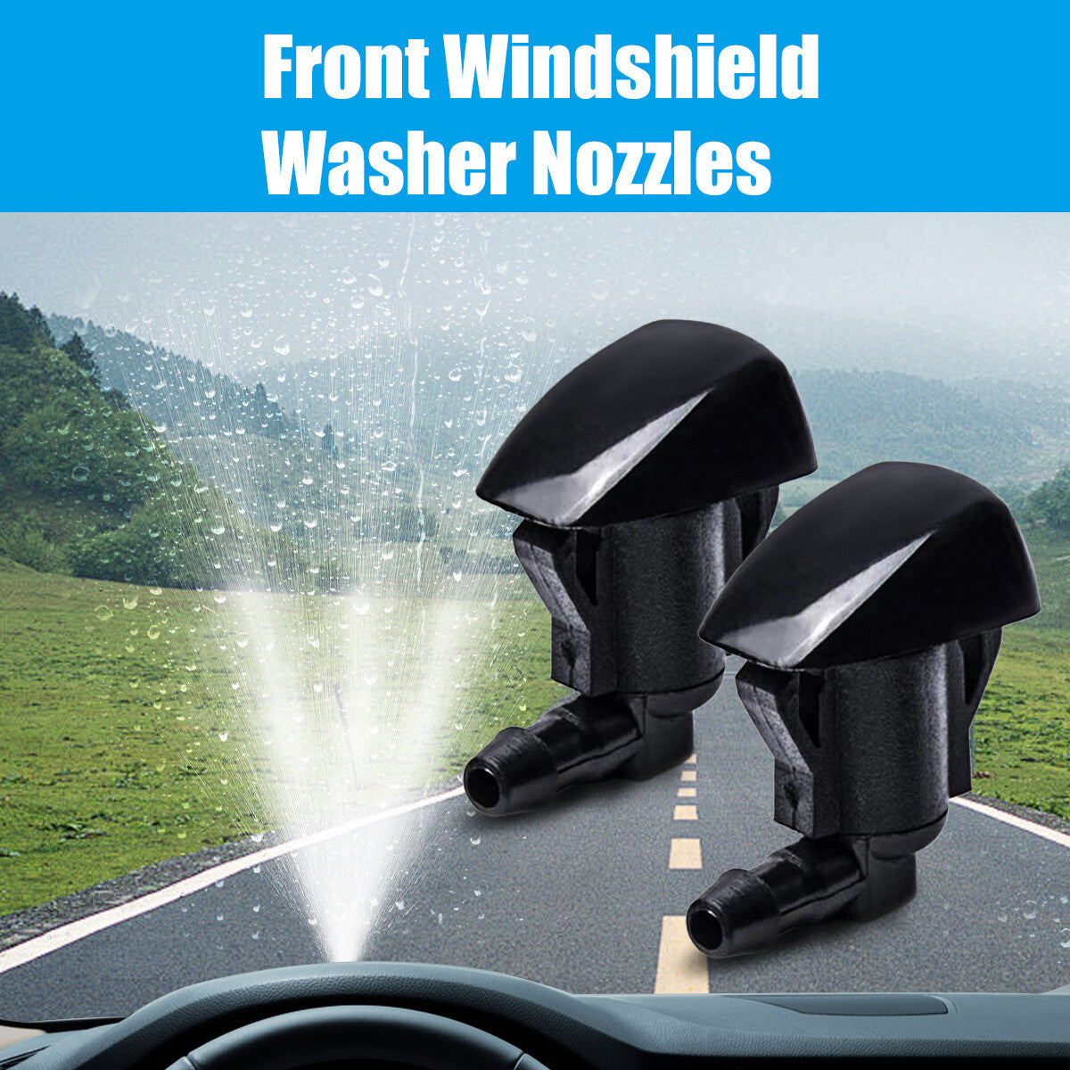 2x Windshield Wiper Spray Jet Washer Nozzle for Toyota for Sienna for Corolla Solara US