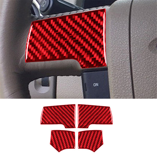 4X for Ford F-150 FX4 Carbon Fiber Steering Wheel Sticker Trim Cover 04-08 Red
