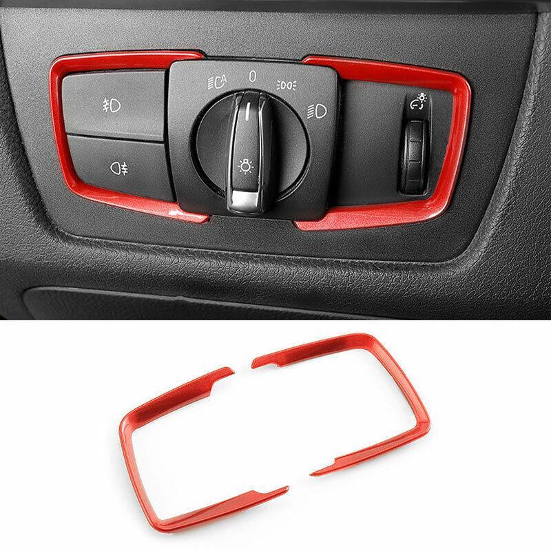 Function Control Button Frame Trim 2PCS for BMW 3 4 Series GT 2013-2019 ABS Red