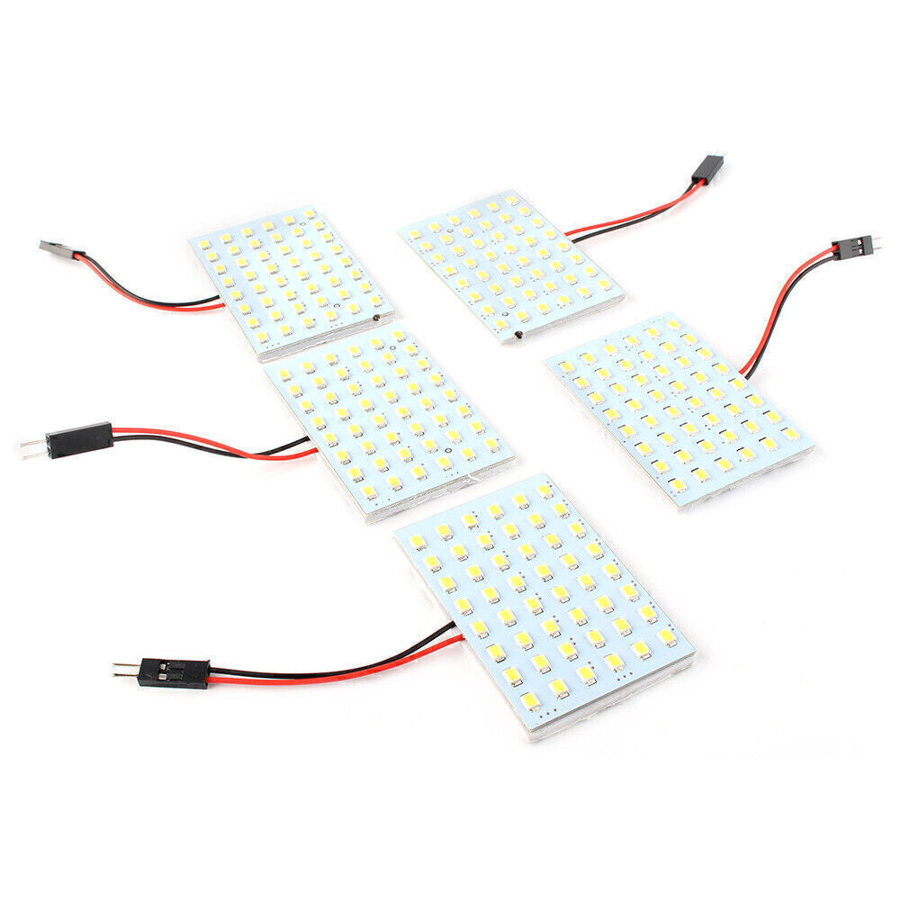 5pcs Car Festoon T10 BA9S White LED 48SMD Panel Interior Dome Map Light Bulb