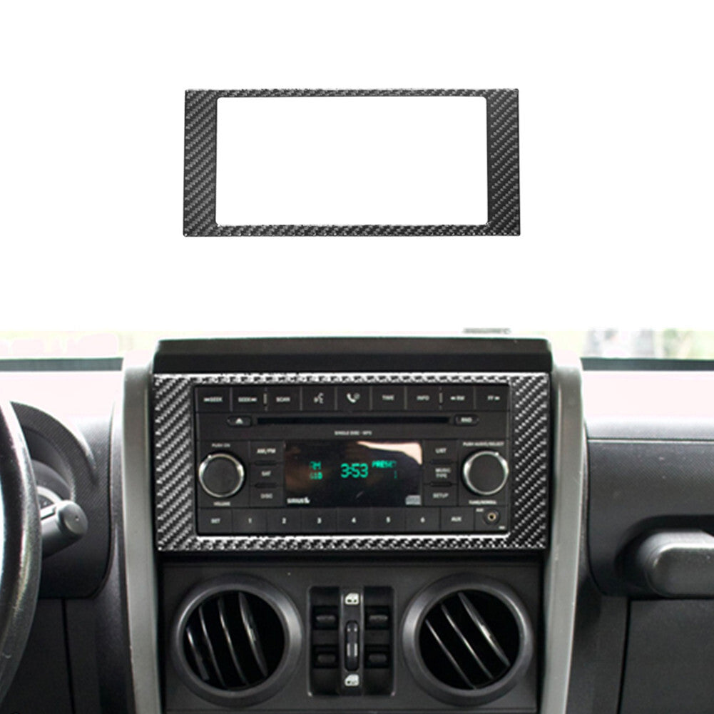 Carbon Fiber Radio Surround Control Frame Cover Trim for Jeep for Wrangler 2007-2010