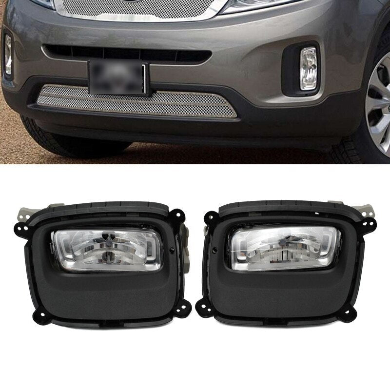 1 Set Front Bumper Fog Light Fog light frame for Kia Sorento 2014 2015