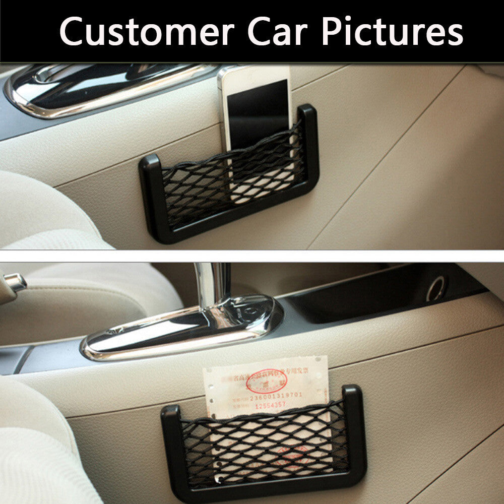 Car Black Storage Net String Pouch Bag GPS Phone Holder Pocket Organizer 158CM