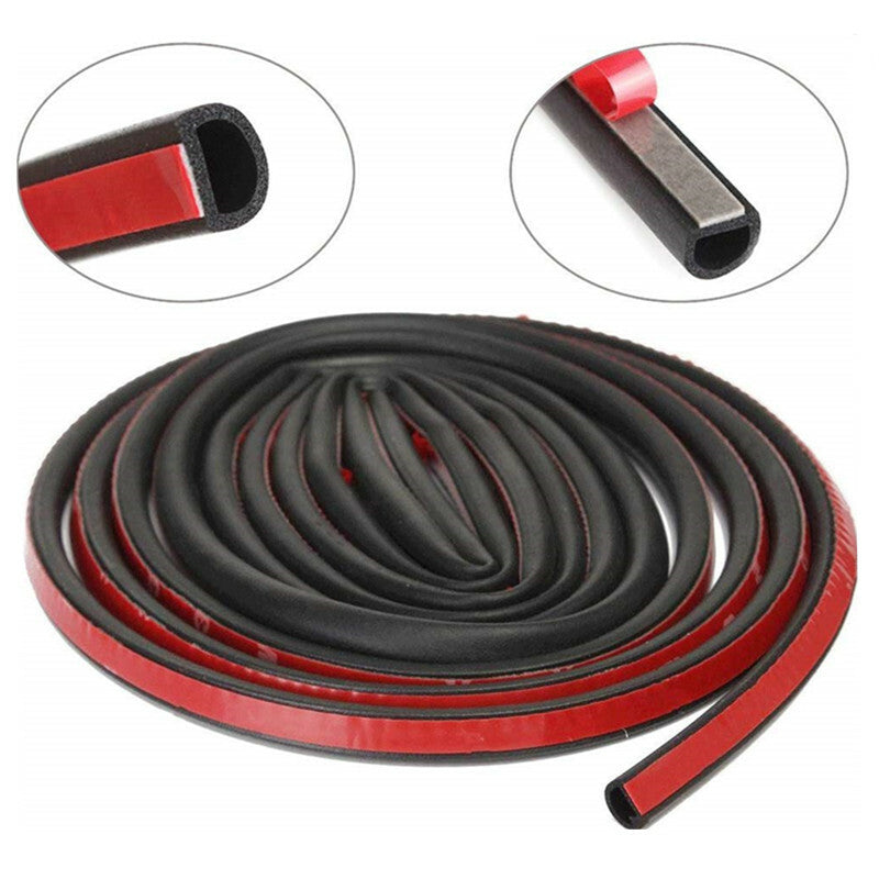 Car Weather Stripping Rubber Seal Strip Small D-Shape Self Adhesive Sealing Pad