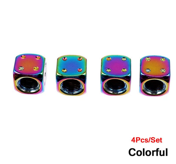 4-piece car tire valve cover rod air dust cover Dice Neo Chrome for Toyota