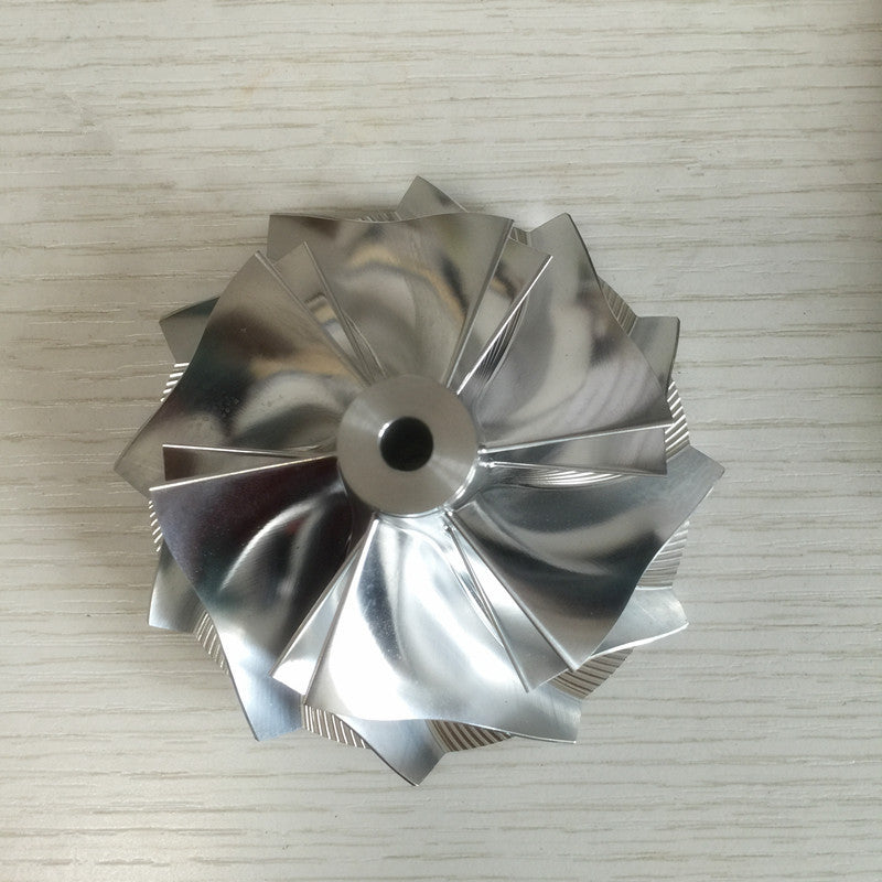 T04E 6+6 Blade 67.43/82.00 mm Turbine Aluminum 2618/Bill Compressor Wheel Racing