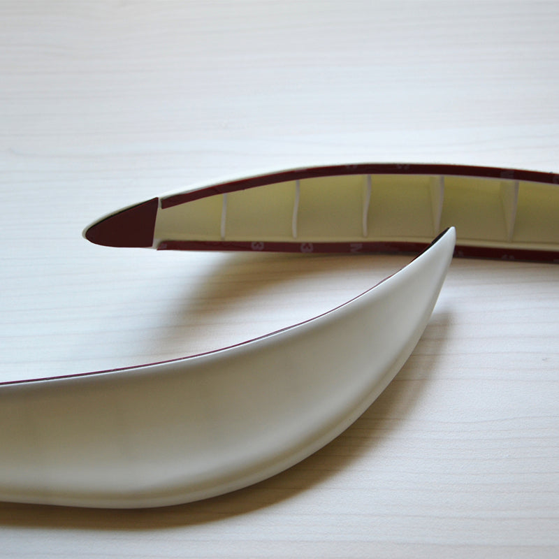2x Car White Soft Bumper Protector Streamline Anti-rub Crash Rubbing Strip Cover