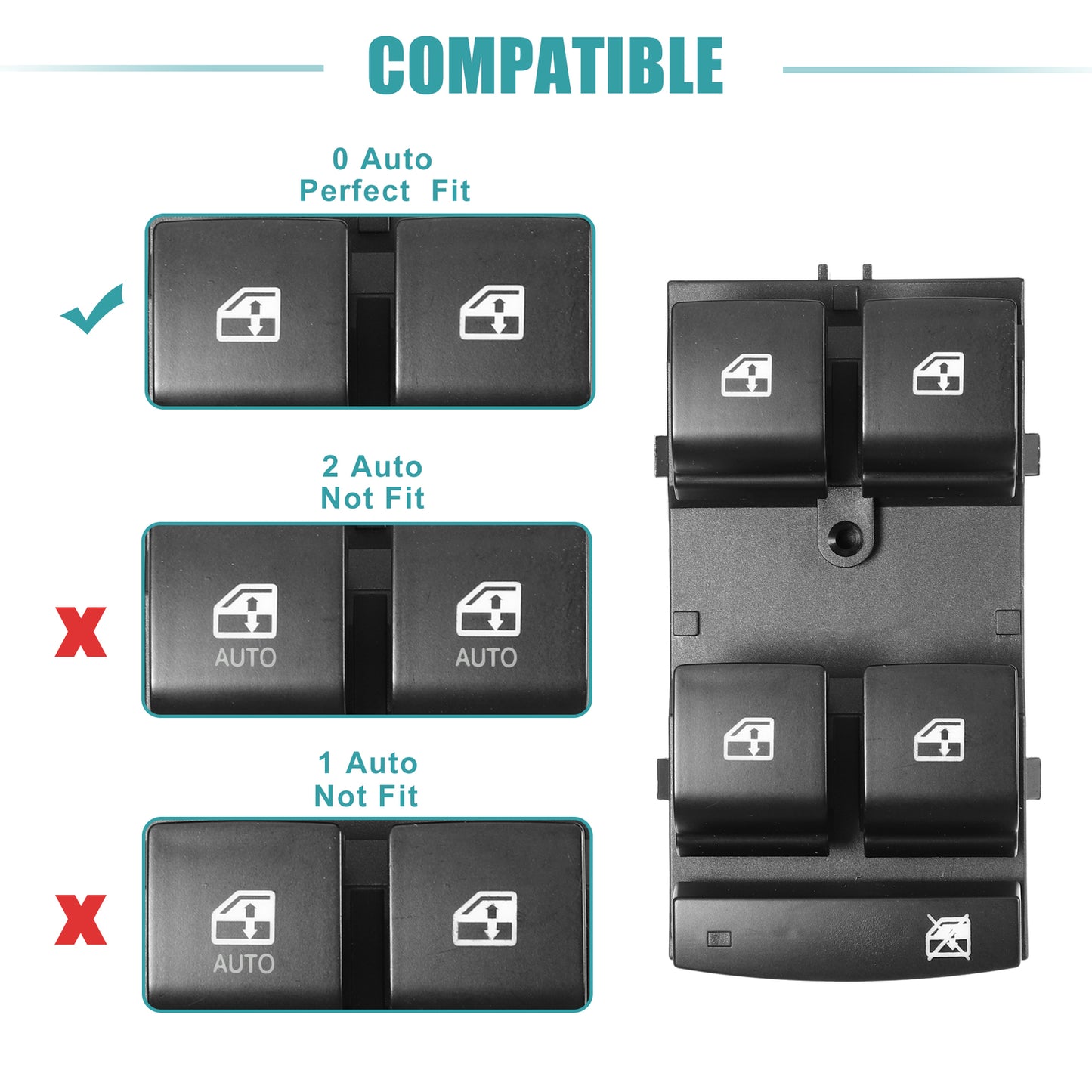 Power Window Switch for Chevrolet for Cruze Limited 2016 Black No.20917577 1 Set