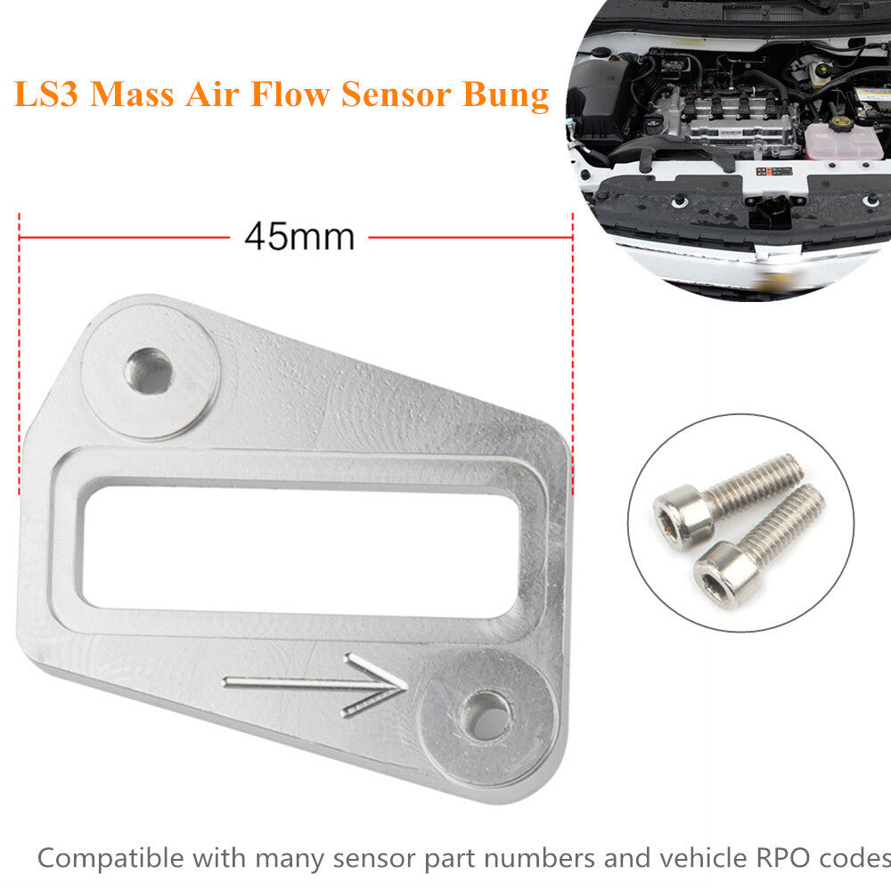 LS3 MAF Mass Airflow Sensor, Bung LS Billet Boss, Mounting Welded Flange