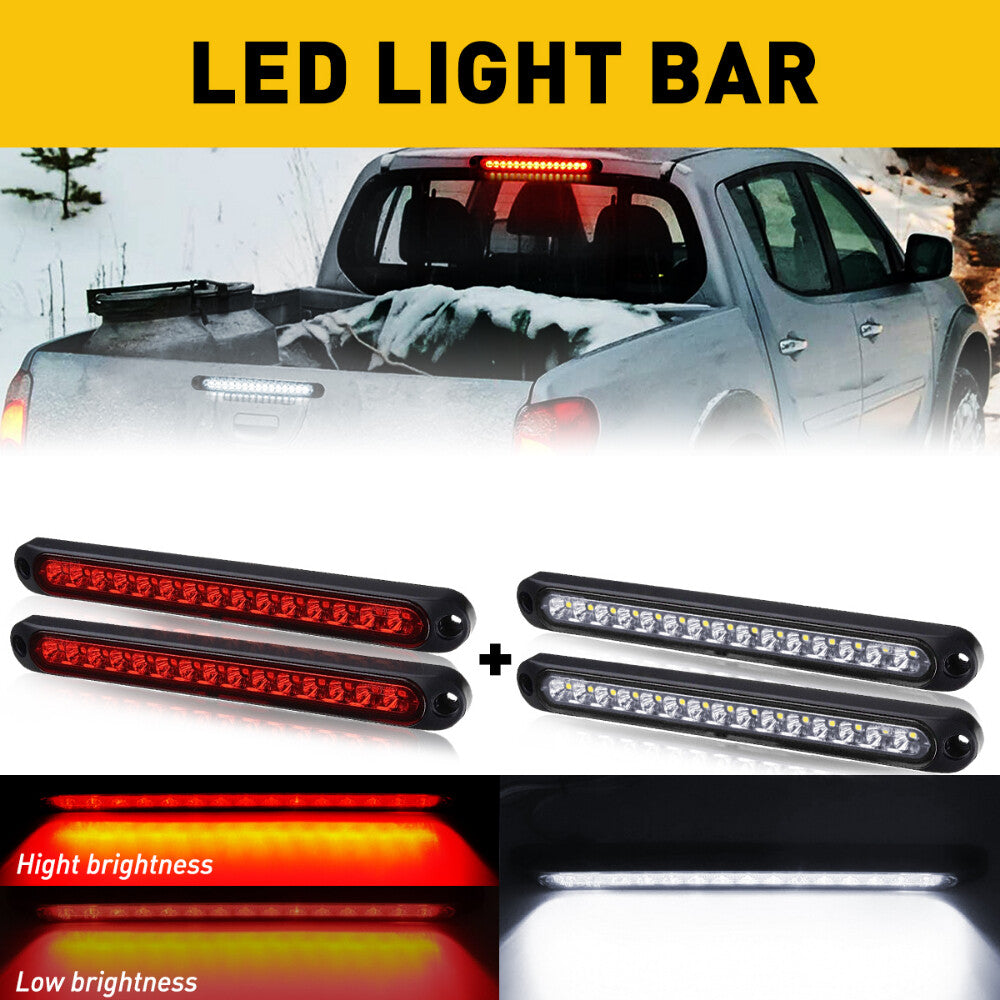LED light strip for stop, turn, brake, reverse, car, truck, trailer, bright red, white, B