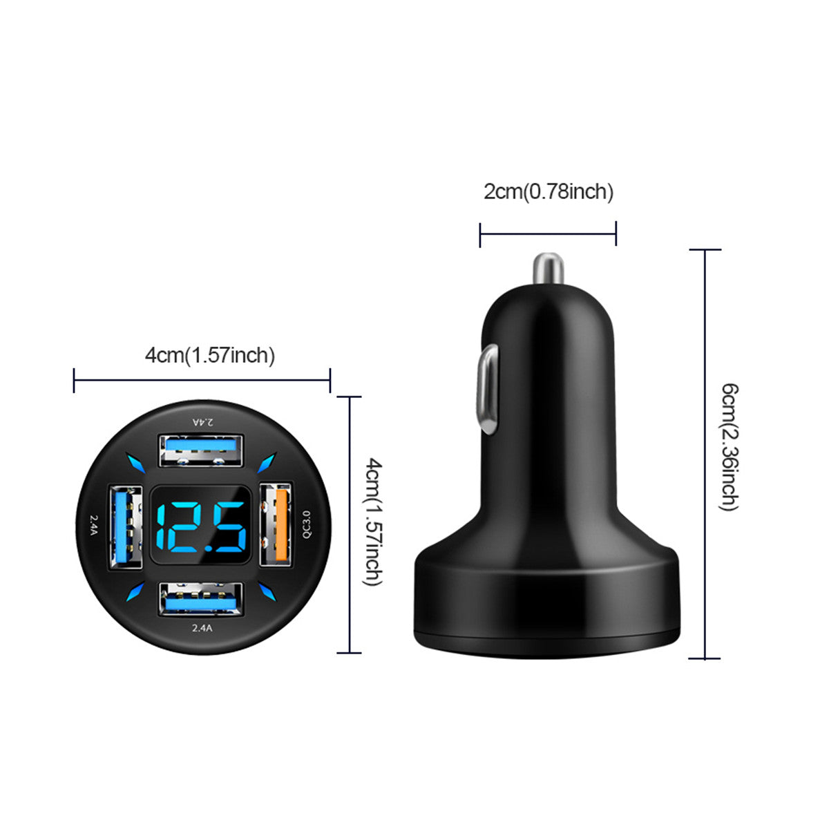 4 USB Port Fast Car Charger Adapter for Apple iPhone Samsung Android Cell Phone