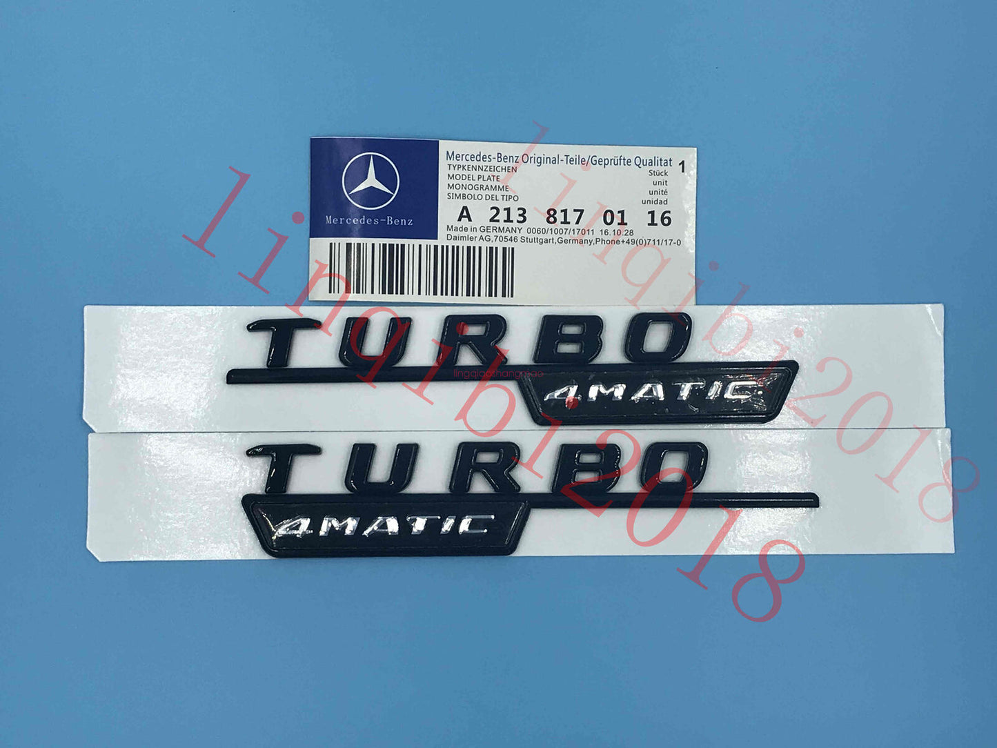 FOR AMG Gloss Black  TURBO 4 MATIC  Letters Trunk Embl Badge Sticker