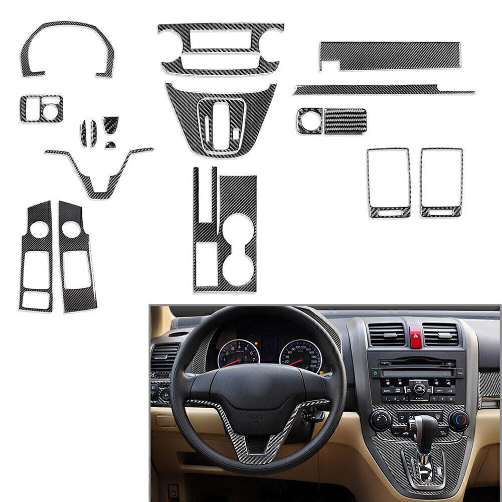 20x Carbon Fiber Full Set Interior Decoration Cover for Honda CR-V CRV 2007-2011