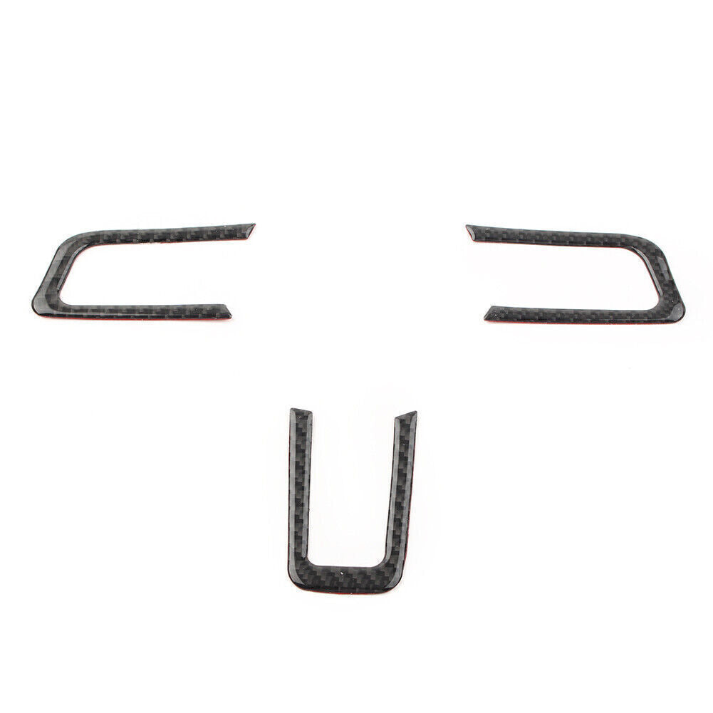 Carbon Fiber Interior Inner Steering Wheel Cover Trim Fit for Ford for Mustang 2015-2019