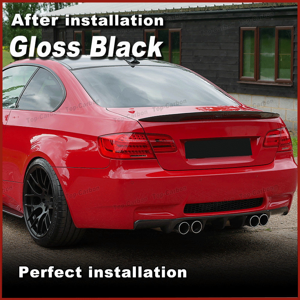 for BMW E92 325i 335i M3 Coupe 2006-2012 Gloss Black Rear Trunk Spoiler Wing Lip