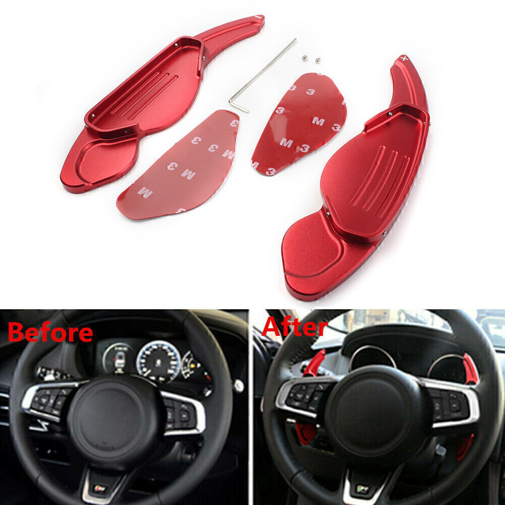 Steering Wheel Shift Paddle Shifter Extension Fit for Land Rover for Jaguar Silver