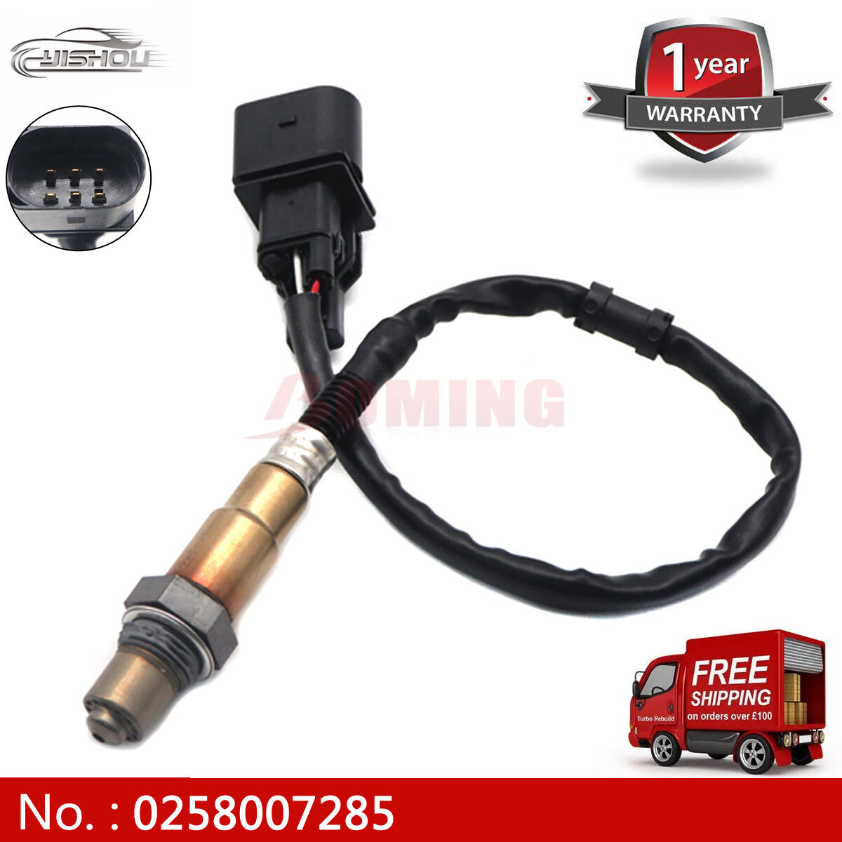 The upstream oxygen sensor 0258007285 is suitable for Audi A3, for A8 , for Volkswagen for Golf , for Passat , and Polo.