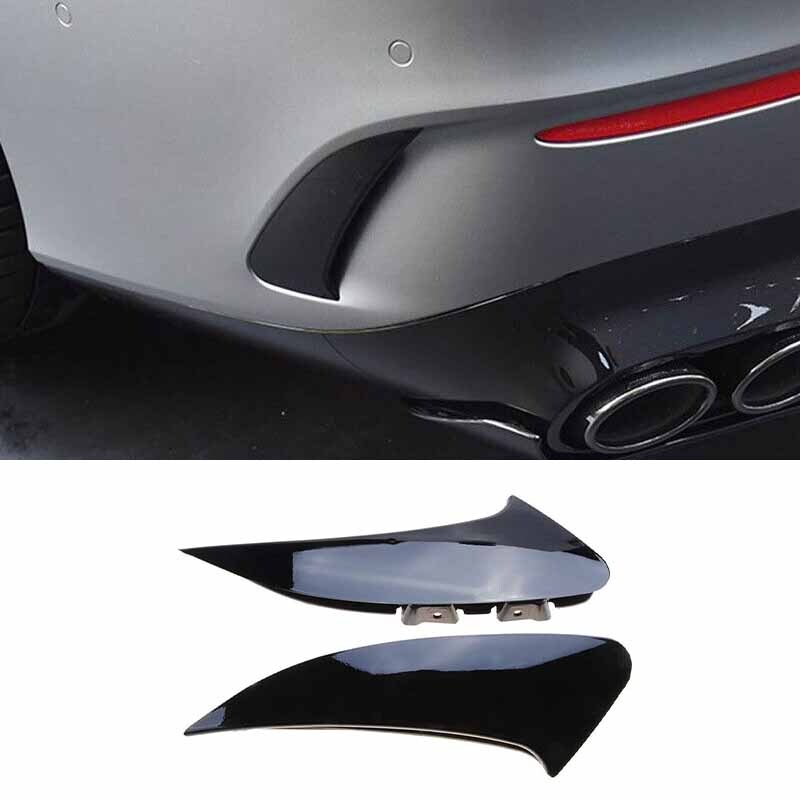 for Benz C118 CLA35 CLA45 AMG Rear Bumper 2x Black Spoiler Air Vent Cover Gloss