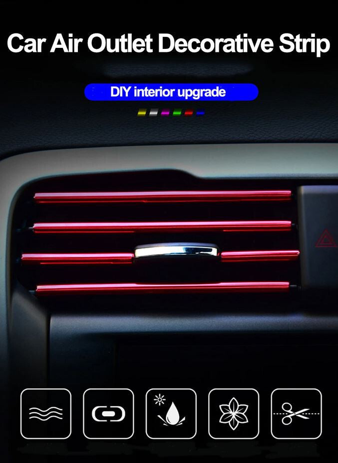 10-piece automotive air conditioning socket decorative molding trim strip in green for Peugeot
