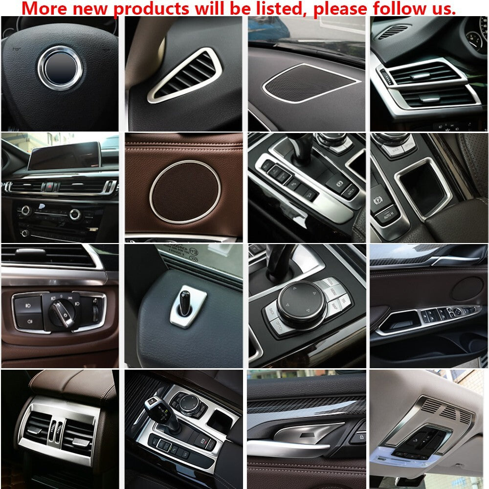 Stainless for BMW X5 F15 Car Inner Dashboard A Pillar Speaker Stereo Cover Trim