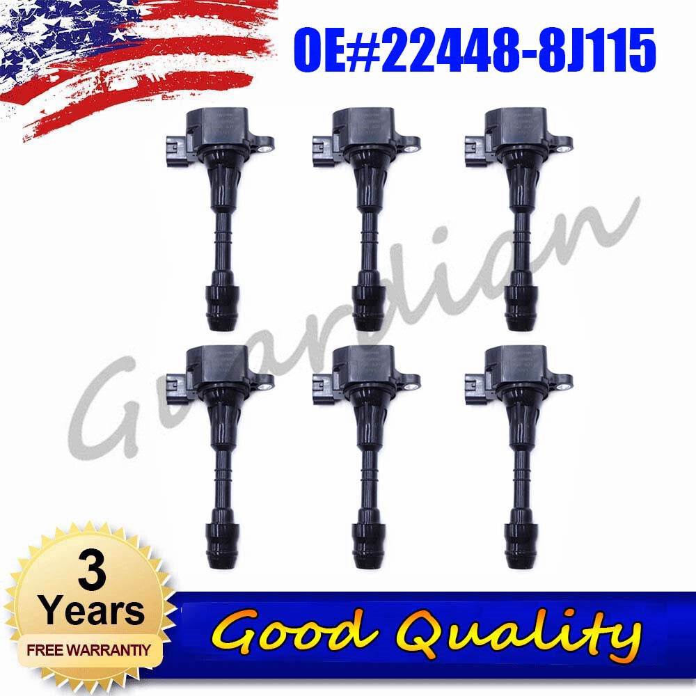 6PCS Ignition Coil 22448-8J115 for Nissan Xterra Quest Pathfinder Murano Maxima