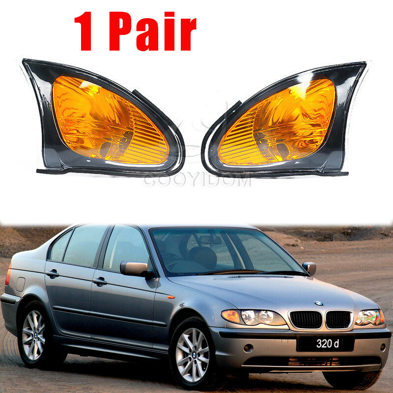 Pair for BMW E46 4D/5D Sedan 325i 2002-2005 Turn Signal Lamp Yellow Corner Light