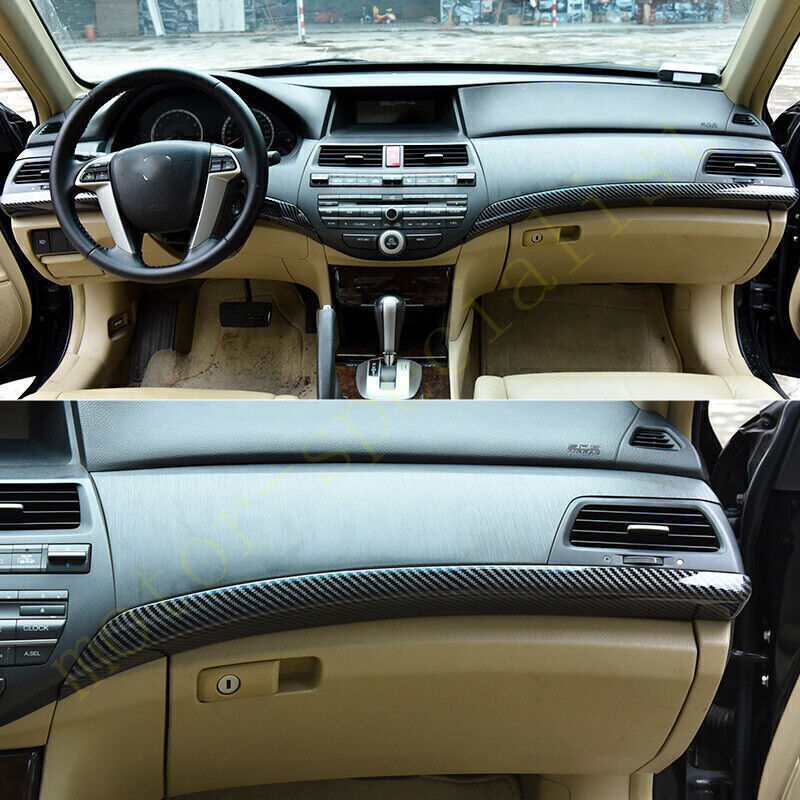 for Honda Accord 2008-2012Carbon Fiber Console Center Dashboard Cover Trim Decor