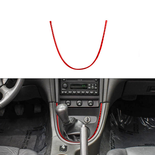 Red Carbon Fiber Gear Shift Frame Cover Trim for Ford for Mustang Convertible 01-04