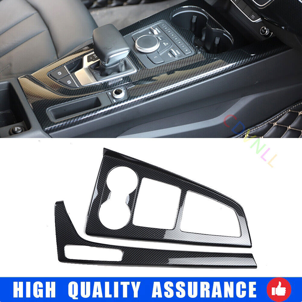 for Audi A4 2017-19 ABS Carbon Fiber Central Console Gear Shift Panel Cover Trim