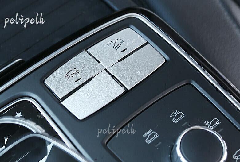 Silver Aluminum Suspension Adjustment Button Trim Fit for Benz GL ML 2012-2016