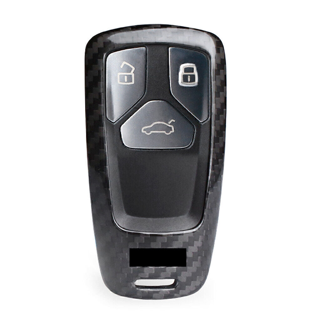 Black Carbon Fiber Auto Remote Key Fob Shell Case for 2016-up for Audi A4 A5 TT Q7