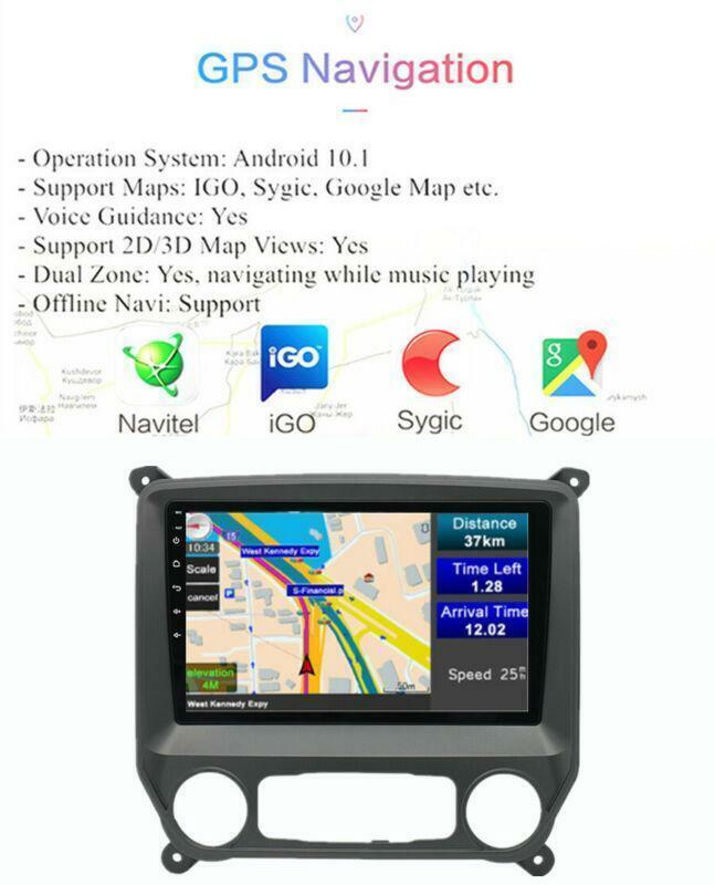 Android 10.1 Stereo Radio Head Unit for Chevrolet Silverado for GMC for Sierra 2014-2018