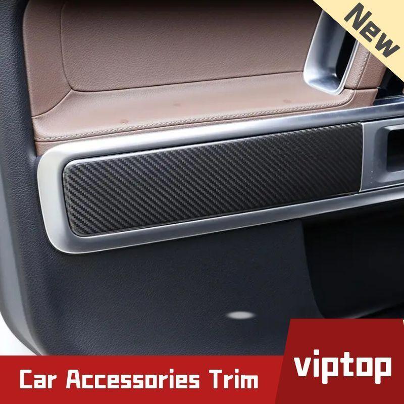 4x Carbon fiber Door Handle Panel Cover Trim For G-Class W464 G500 G63 19-2023