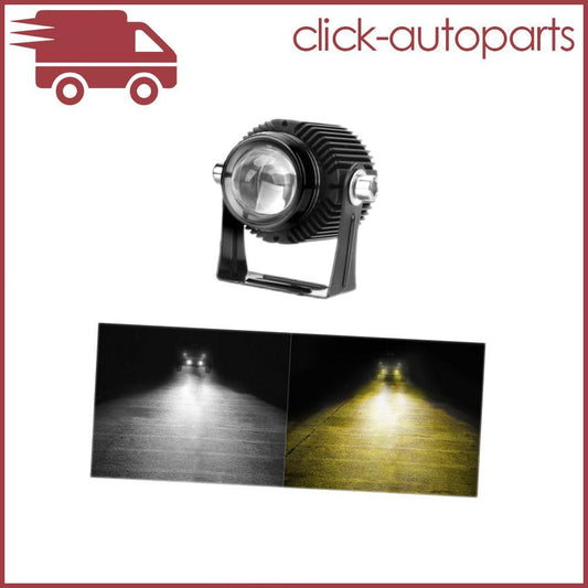 Motorcycle LED Dual Color High Low Beam Headlight Spotlight Fit For Universal