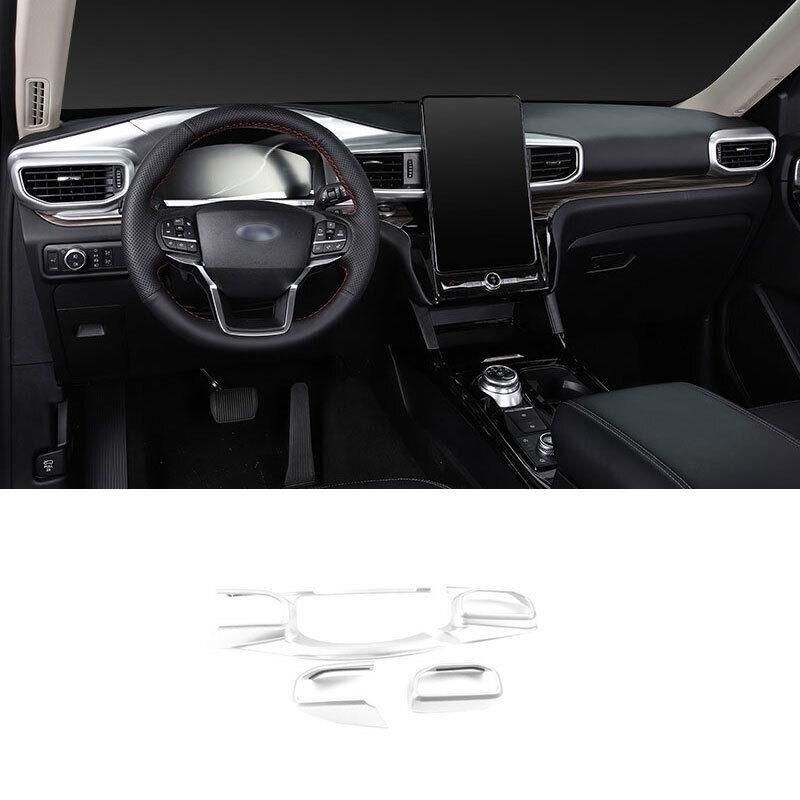 for Ford Explorer 2020-2022 Matte Silver Dashboard LR Air Outlet Vent Trim 4pcs