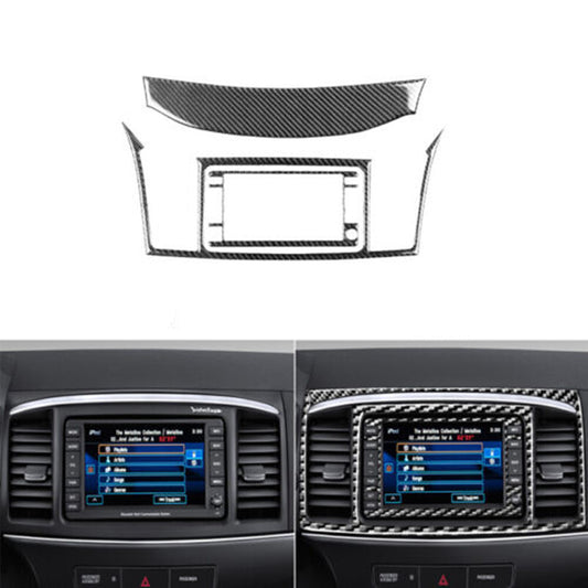 Carbon Fiber GPS Navigation Panel Cover Trim for Mitsubishi Lancer 2008-2015