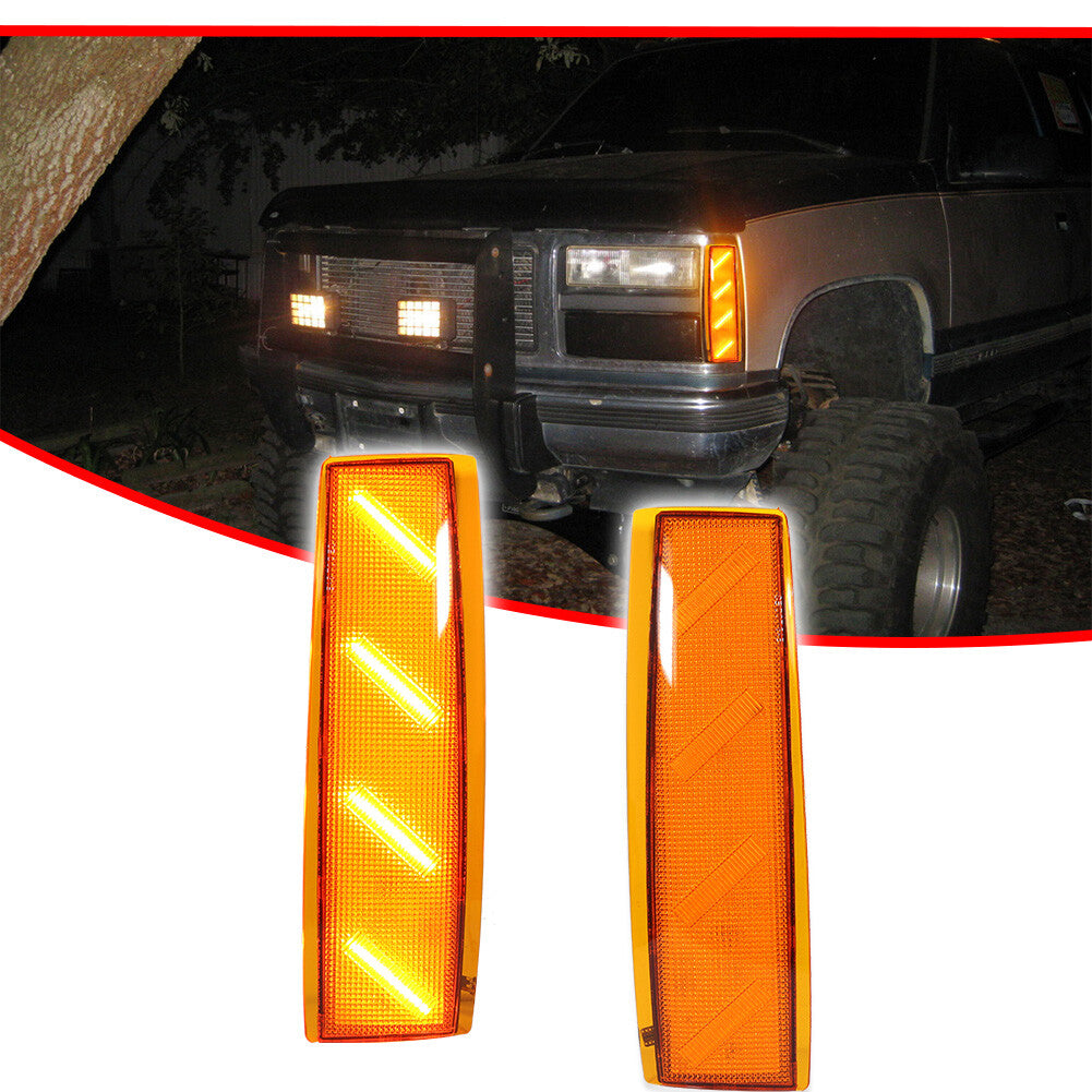 Suitable for 1992-93 Gimsey for Yukon Suburbs Yellow Amber LED Front Corner Side Marker Lights