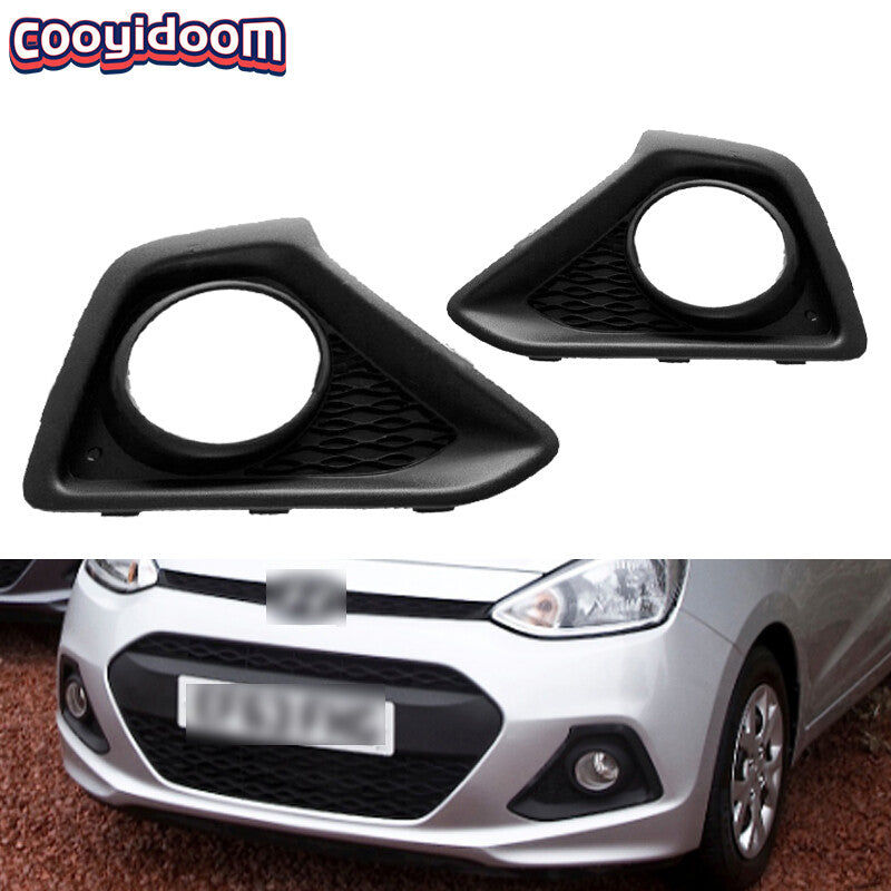 for Hyundai i10 2014-2019 Black fog lamp shade bezel headlight teim grille grill