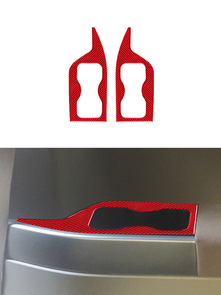 2Pcs Red Carbon Fiber Door Storage Slot Trim Cover for Nissan Quest 2004-2006
