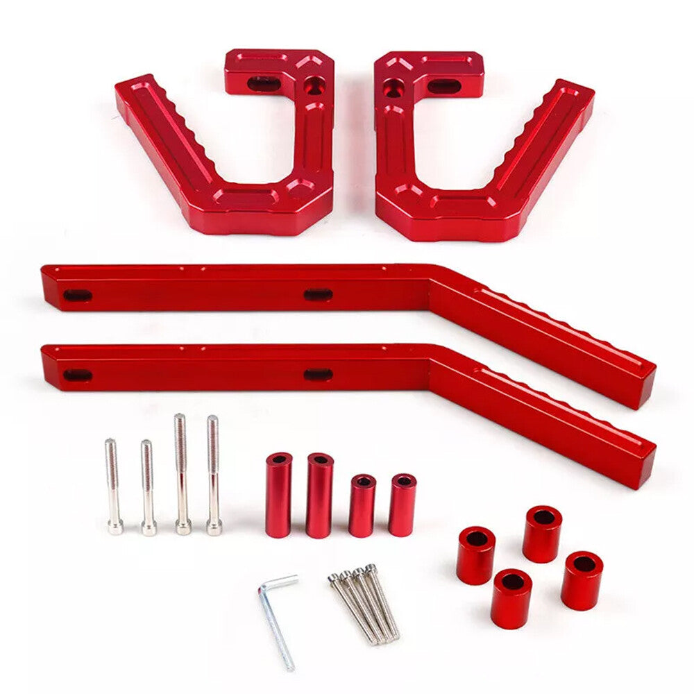 Red Aluminum Front + Rear Grab Handles Grip Bar for Jeep for Wrangler JK 2007-2018