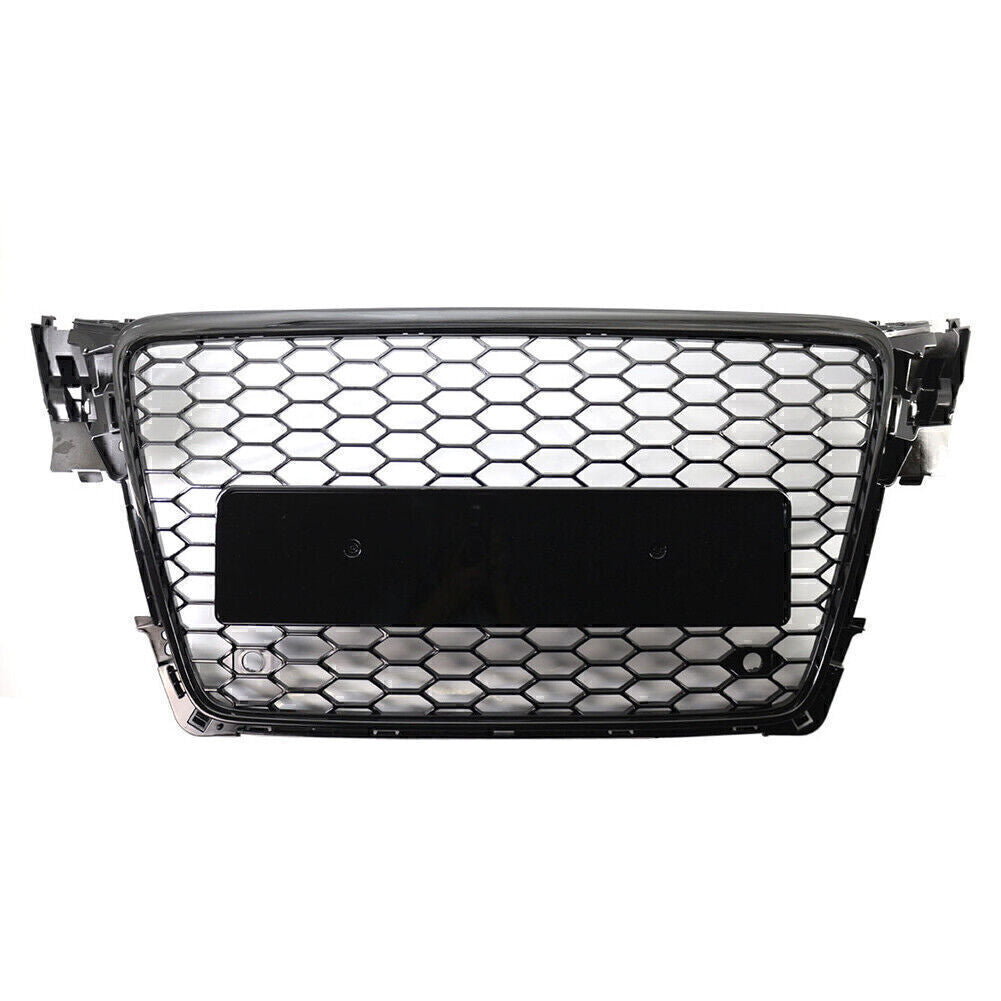 for Audi A4 B8 2009-2012 Black RS Honeycomb Mesh Front Hood Bumper Grill Grille