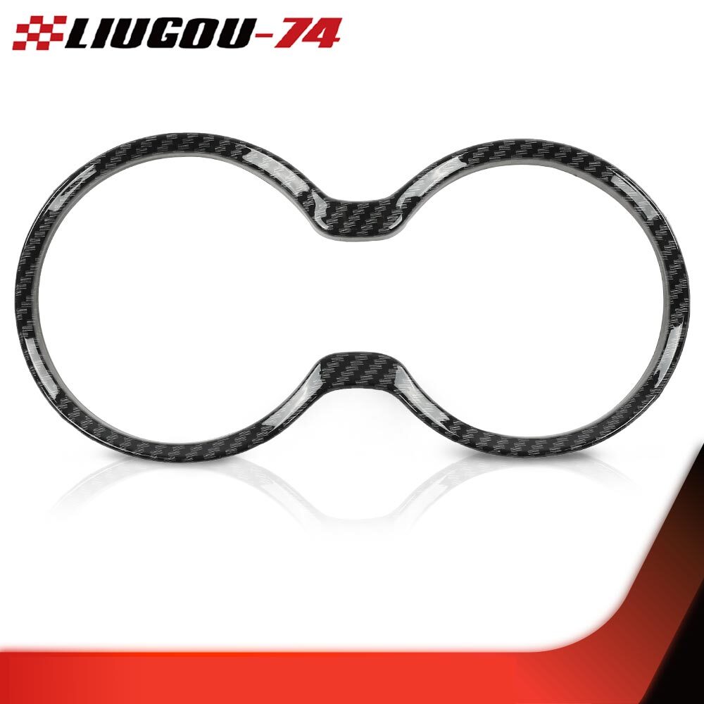 Suitable for Grand Cherokee 11-21 gear shift cup holder cover with decorative border in carbon fiber style.