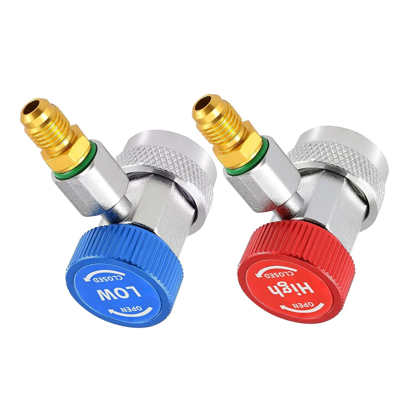 2PCS A/C R134A Quick Coupler Adapter Car HighLow Side HVAC SAE Male Flare Parts