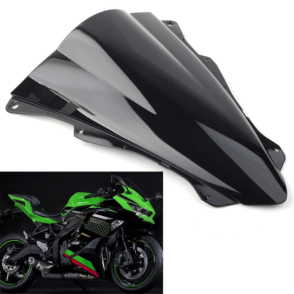 Motorcycle Front Windshield Windscreen ABS Fit for Kawasaki ZX25R 2020 Black