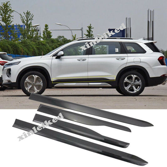 4P for Hyundai Santa Fe ix45 2019-2021 Carbon Fiber Side Door Body Molding Cover