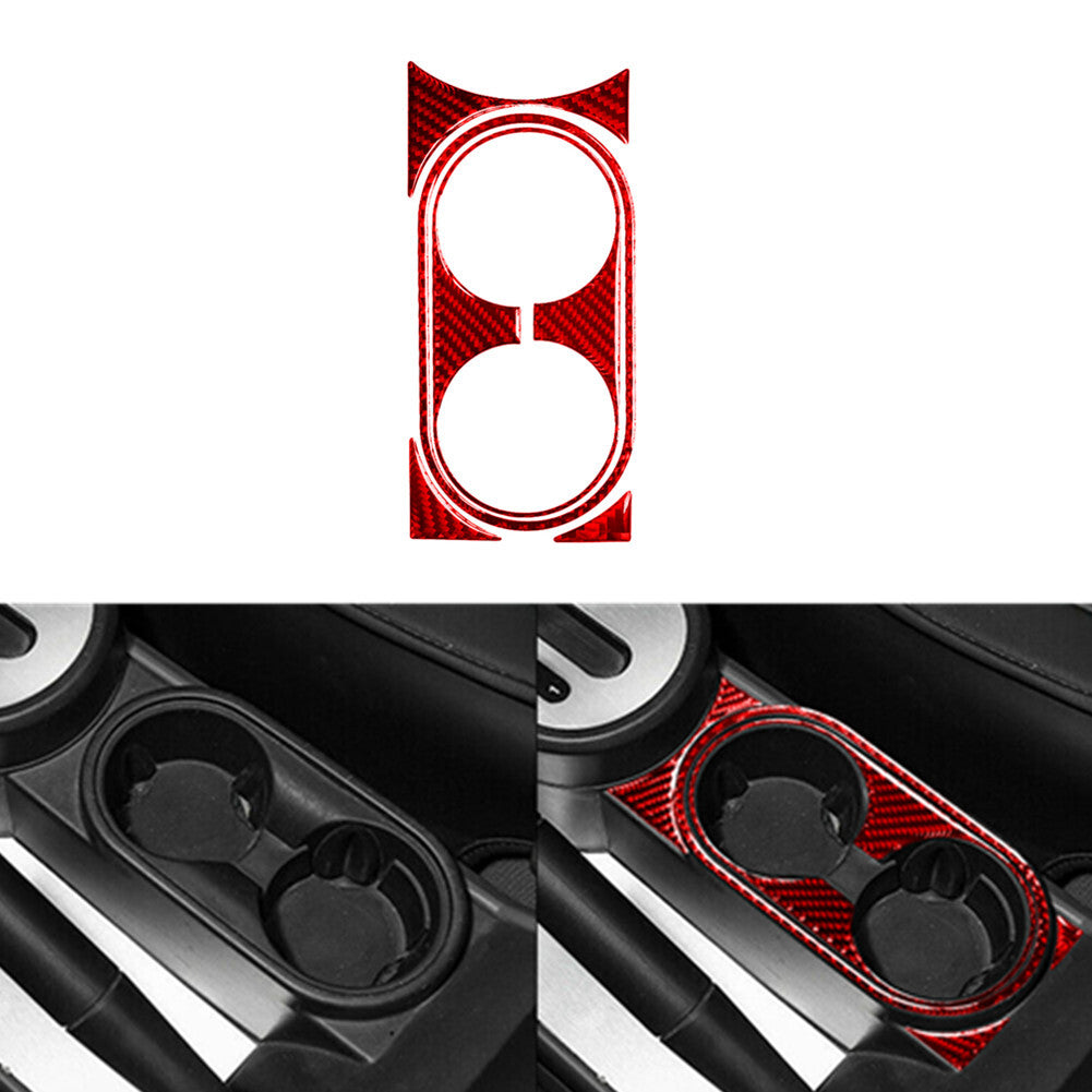 5x Red Carbon Fiber Beverage Holder Frame Trim for Jeep for Wrangler 2007-2010