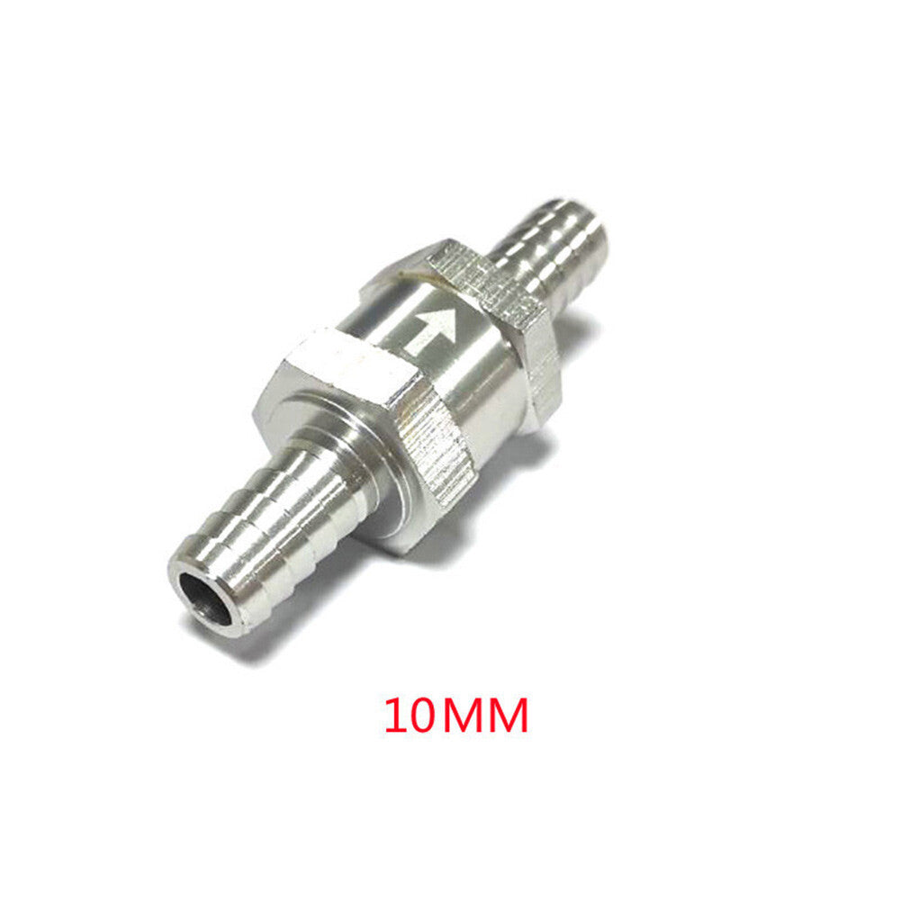 For Gas or Diesel fuel 10mm Silver 1x One way Check valve Non Return Inline