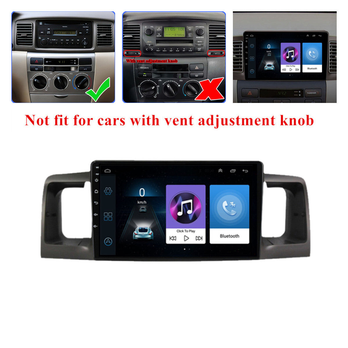 For 2003-2008 for Toyota for Corolla Stereo Radio GPS Nav Head Unit WIFI FM 9Android 11