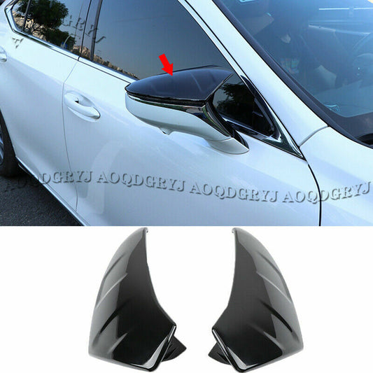 Gloss Black Ox Horn RearView Mirror Stripe Covers for Lexus ES350 300h 250 19-22