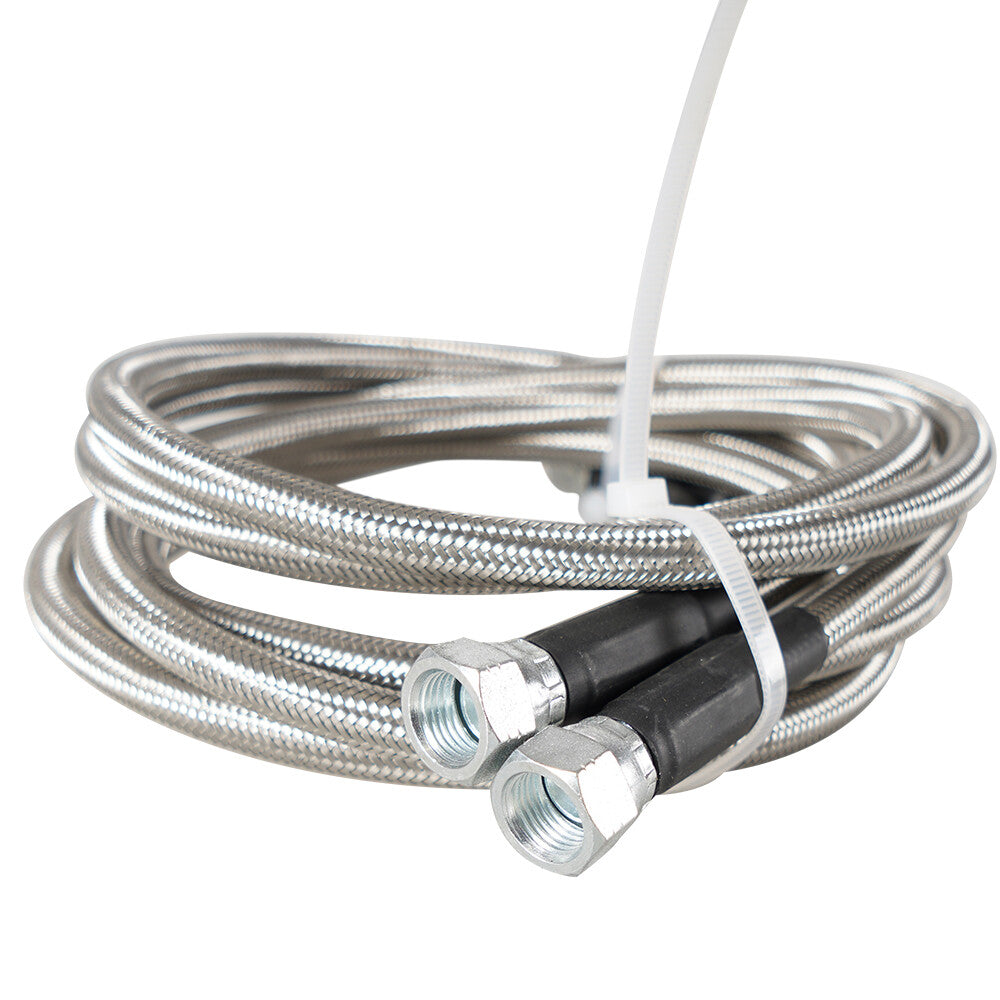 73-inch SS Braided Transmission Cooler Hose Cable Kit for Ford GM 700R4 4L60 4L60E